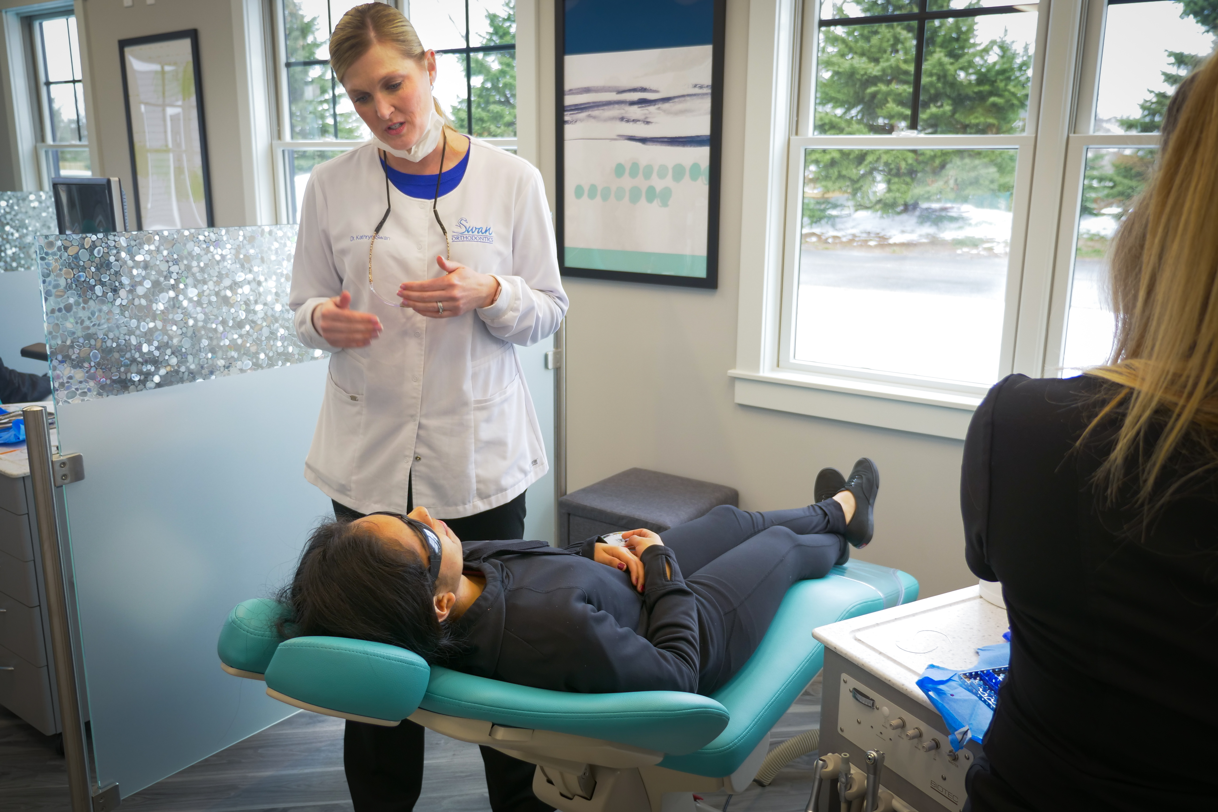 Dr. Swan talking to a patient